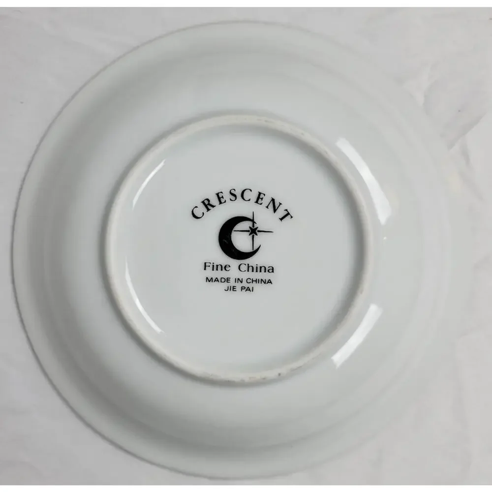 Crescent Fine China Jie Pai Bowl Painted Golden Flowers and Accents